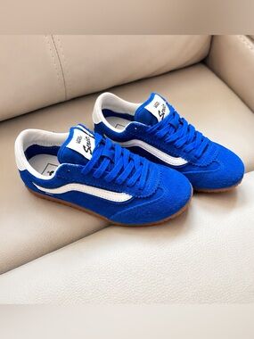 Y2K 💙 VANS 💙 SERIO RETRO SPORT ROYAL BLUE ULTRA LOW SUEDE GUM SOLE V STRIPE